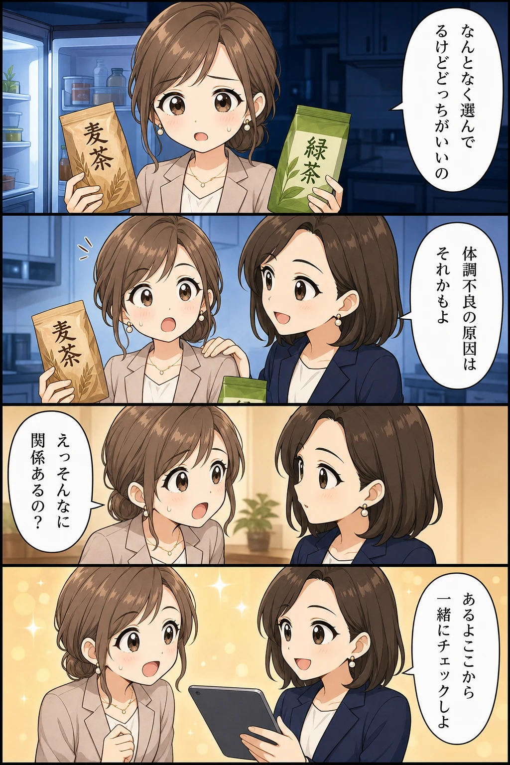 麦茶 vs 緑茶